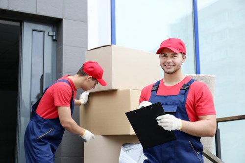 Professional Battersea office movers packing business items securely